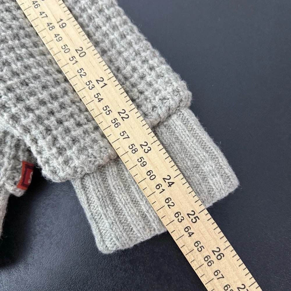 Scotch and Soda Sweater Boys 14 Gray Patch Cardigan Mock Neck Knit Heavyweight